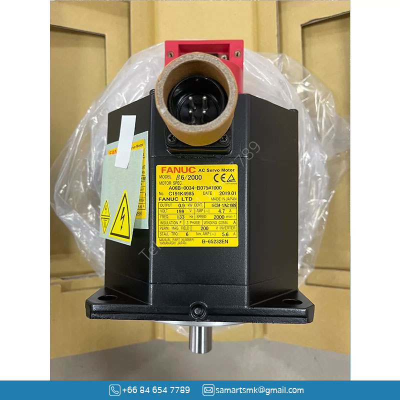 A06B-0034-B075#7000 FANUC AC Servo Motor